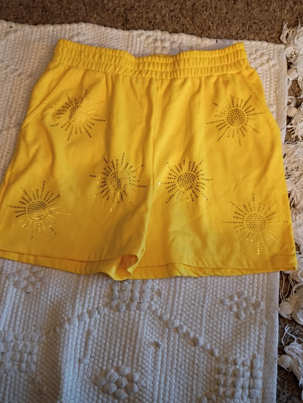 Ruby & Lace Yellow Women's Elastic-Waist Sunburst Shorts